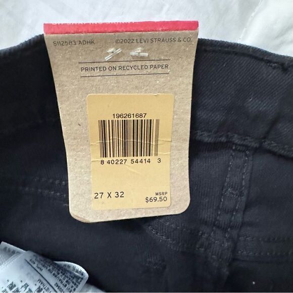 Levi’s Black Slim Fit Shaping skinny Full Length Jeans size 27x32- brand new! - Picture 8 of 14